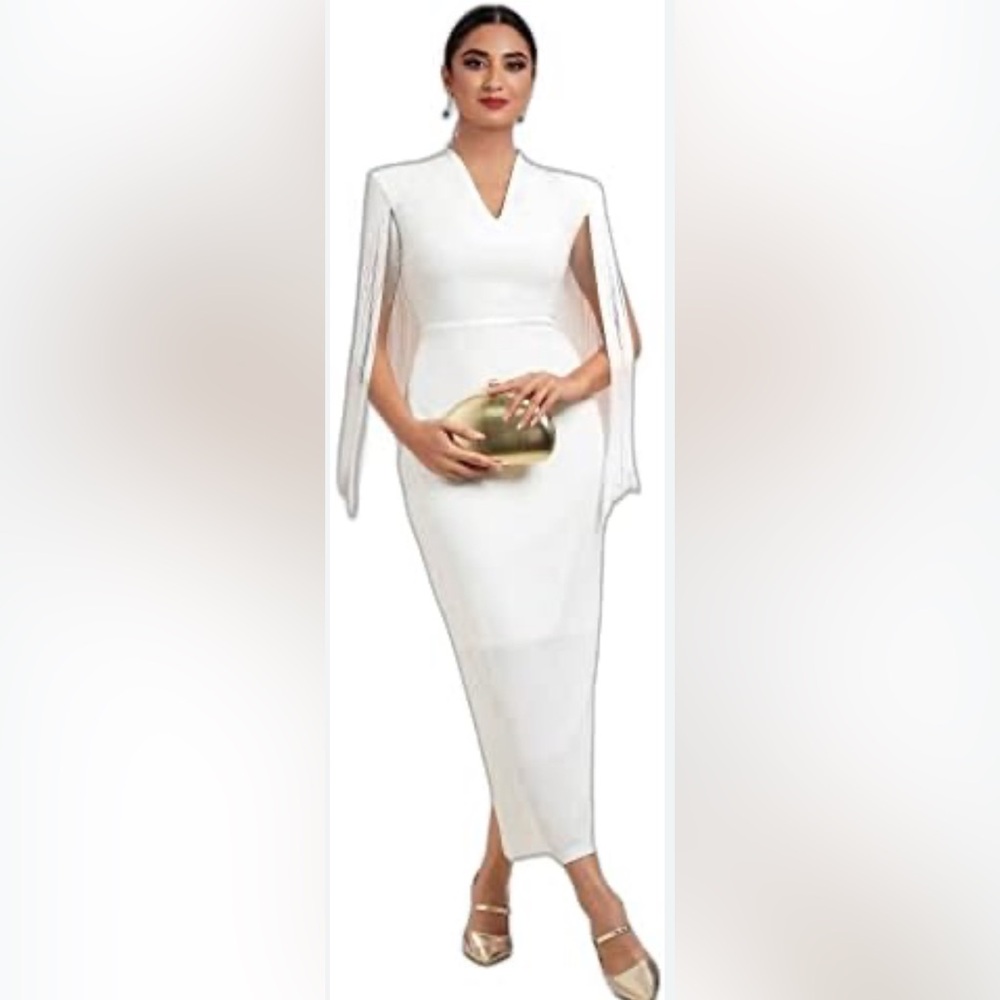 SHEIN Elegant White Dress with fringe - Picture 3 of 9